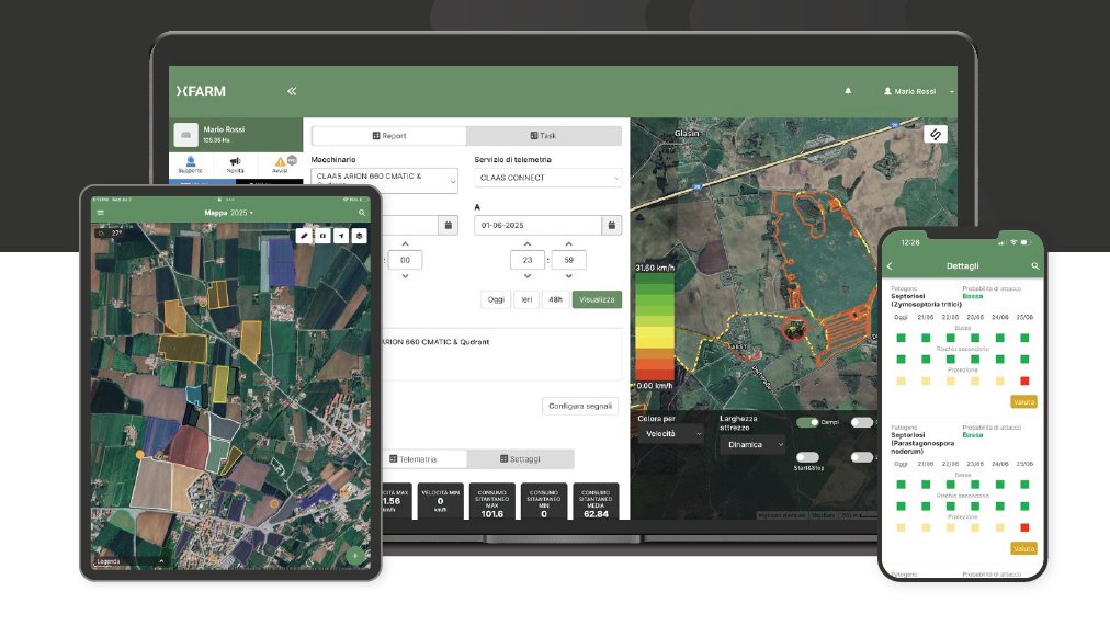 Piattaforma xFarm su desktop, tablet e smartphone