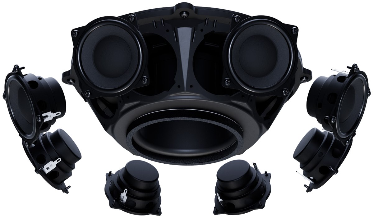 Gli otto driver da 2 pollici disposti attorno al woofer da 8 pollici