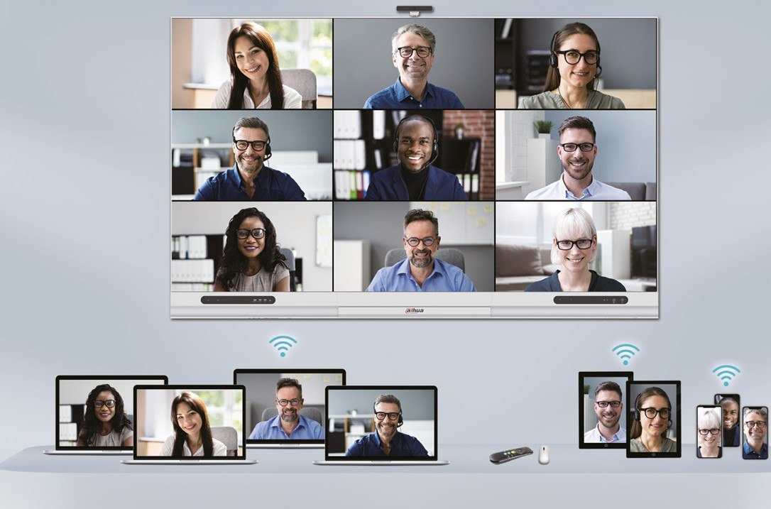 Condivisione wireless di più dispositivi su display Dahua serie CC