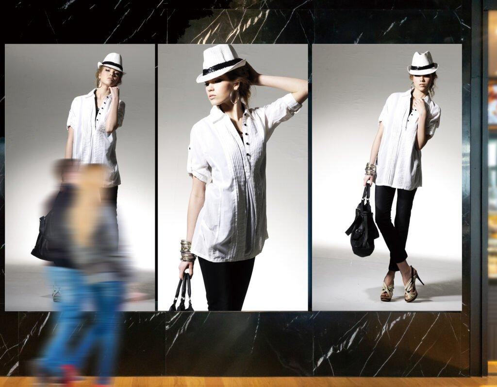 Installazione verticale di display Panasonic MEVIX dvLED in uno spazio retail