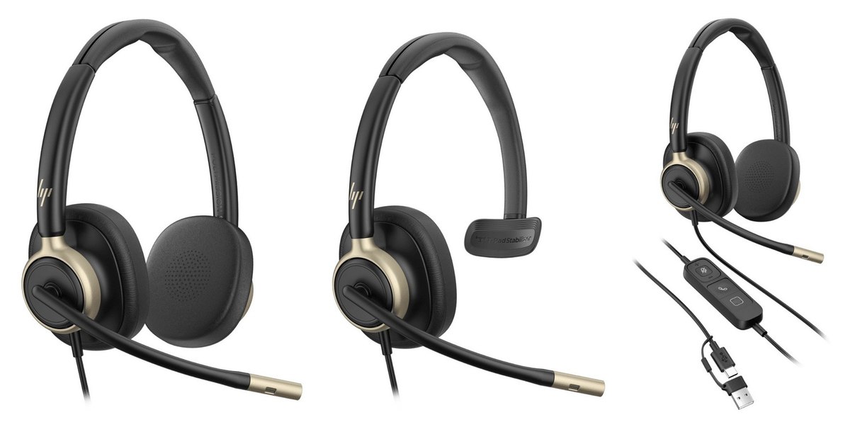 Cuffie Poly Mission 800 stereo, monoaurale e comando a filo con spina USB-C